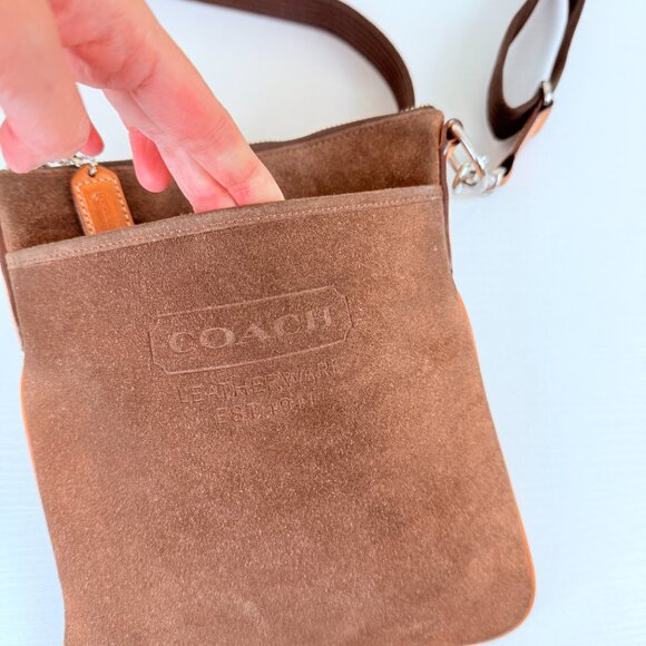 Vintage Coach Genuine Suede Cross Body Bag - Picture 3 of 7